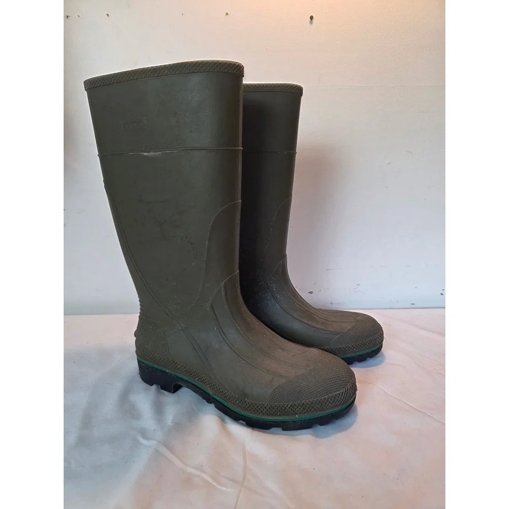 Servus by Honeywell Mens 11 Waterproof Rubber Work Boots Olive Green Made in USA